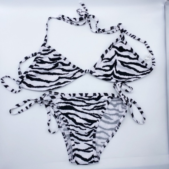 Lot of 3 Classic String Bikinis Zebra Animal - Picture 2 of 10